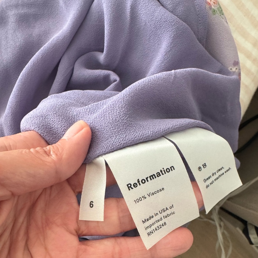 Reformation mini lilac dress size 6 - Picture 7 of 7